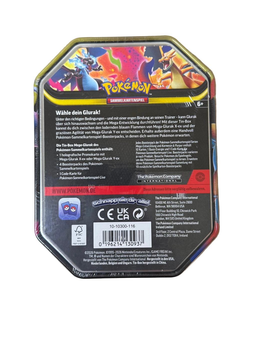 Pokémon Mega Charizard Y EX Tin Box (DE)