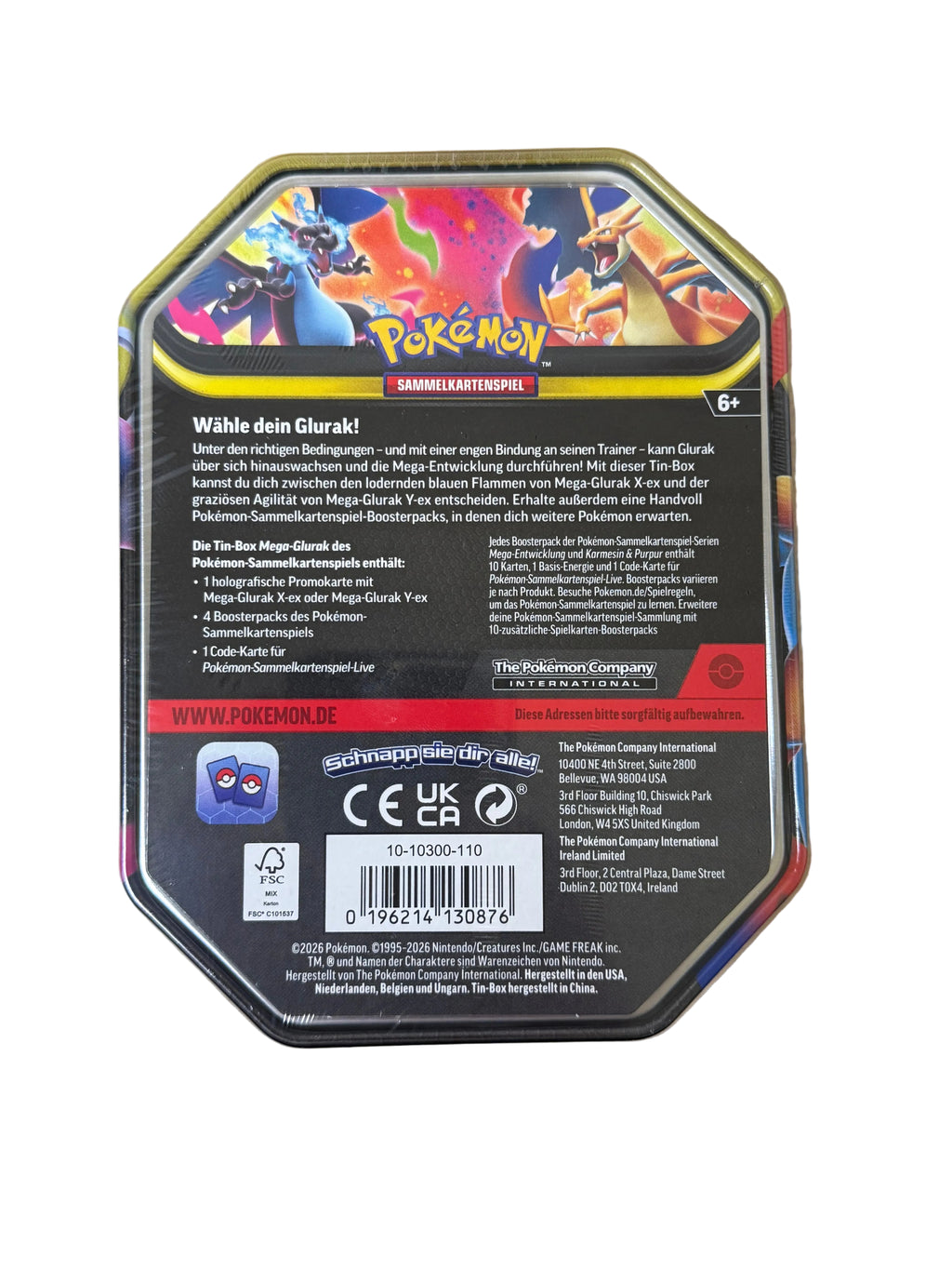 Pokémon Mega Charizard X EX Tin Box (DE)